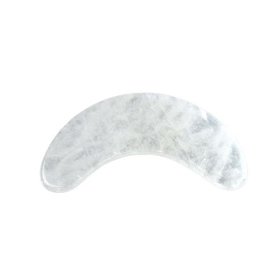 2024 forma de luna claro cuarzo Gua Sha raspado tablero de masaje de piedra Guasha masajeador facial para la salud del cuerpo y el cuidado de la belleza