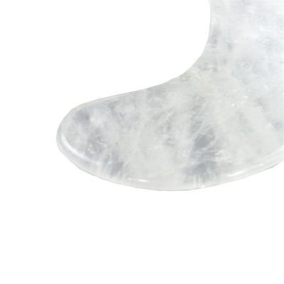 2024 forma de luna claro cuarzo Gua Sha raspado tablero de masaje de piedra Guasha masajeador facial para la salud del cuerpo y el cuidado de la belleza