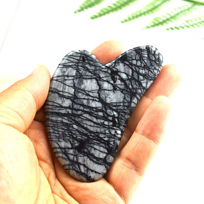 Desagüe linfático de cuerpo entero Forma del corazón Picasso Jasper Gua Sha Masaje de masaje de masaje de masaje facial de piedra Guasha