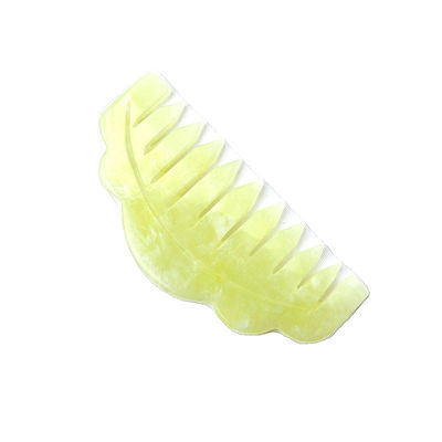 Natural Xiuyan Jade Gua Sha raspado peine de masaje para la terapia de la cabeza y el tratamiento del cabello Herramienta de tratamiento del cuero cabelludo