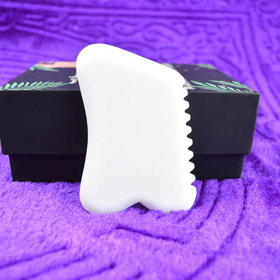 Logotipo personalizado DisponibleJade Blanco Natural Gua Sha tabla de raspado para la belleza facial masaje corporal piedra herramienta de cuidado de la piel