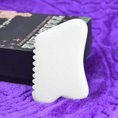 Logotipo personalizado DisponibleJade Blanco Natural Gua Sha tabla de raspado para la belleza facial masaje corporal piedra herramienta de cuidado de la piel