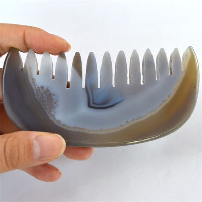 Etiqueta privada personalizada Agate Gua Sha Comb Masajeador corporal para aliviar el estrés Herramienta de masaje de la cabeza Función Masaje muscular