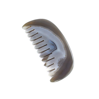 Agate Gua Sha Cuero cabelludo Peinado de masaje tabla Peinado de piedra herramienta de cuidado personal de la cabeza con logotipo personalizado