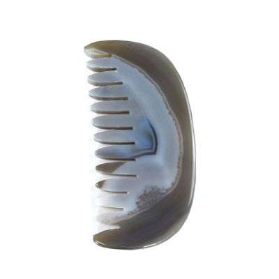 Agate Gua Sha Cuero cabelludo Peinado de masaje tabla Peinado de piedra herramienta de cuidado personal de la cabeza con logotipo personalizado