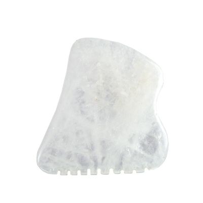 Equipo de masaje corporal pulido blanco personalizado Gua Sha tablero de piedra Jade Guasha herramienta para relajar los músculos