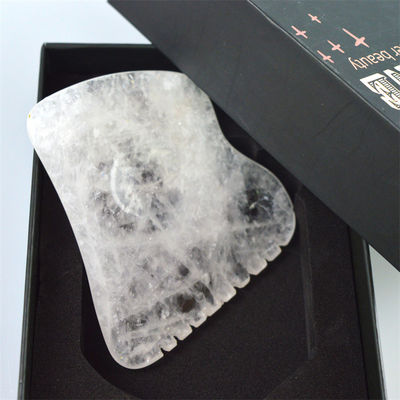 Equipo de masaje corporal pulido blanco personalizado Gua Sha tablero de piedra Jade Guasha herramienta para relajar los músculos