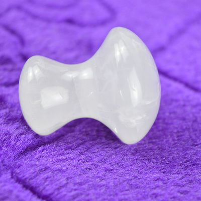 Cuarzo claro Gua Sha para adelgazar la cara y eliminar masaje Cubierta de cuerpo completo 41 * 35mm Forma de piedra de hongo natural