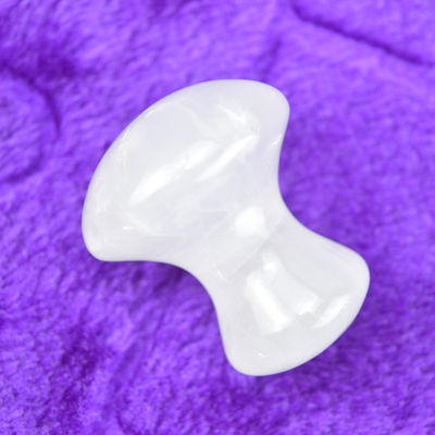 Cuarzo claro Gua Sha para adelgazar la cara y eliminar masaje Cubierta de cuerpo completo 41 * 35mm Forma de piedra de hongo natural