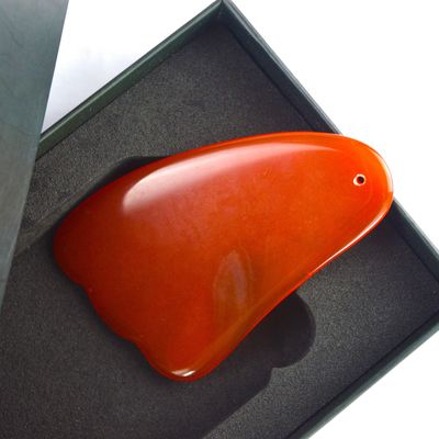 2024 Natual Carnelian Gua Sha Scraping Tabla de masaje Agata Roja Guasha Masajeador facial para cuerpo completo herramienta de spa de cristal