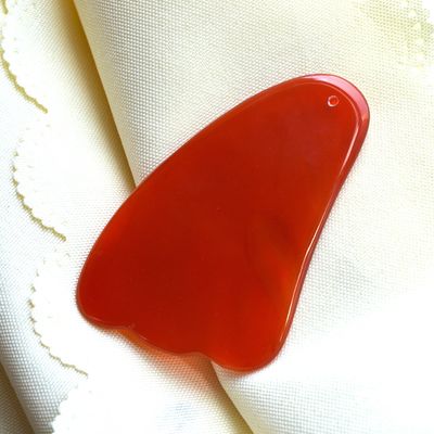 2024 Natual Carnelian Gua Sha Scraping Tabla de masaje Agata Roja Guasha Masajeador facial para cuerpo completo herramienta de spa de cristal