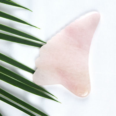 2024 forma de ala rosa cuarzo gua sha tabla de raspado rosa cristal guasha masajeador facial del cuerpo herramienta de spa para herramientas de masaje