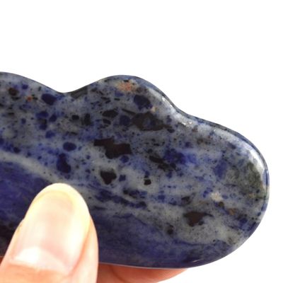 Masaje corporal Puntos azules en forma de caballo de mar Sodalite Gua Sha Herramientas para masaje facial y de la piel del cuerpo en Guasha SPA Therapy