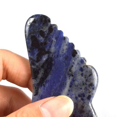 Masaje corporal Puntos azules en forma de caballo de mar Sodalite Gua Sha Herramientas para masaje facial y de la piel del cuerpo en Guasha SPA Therapy
