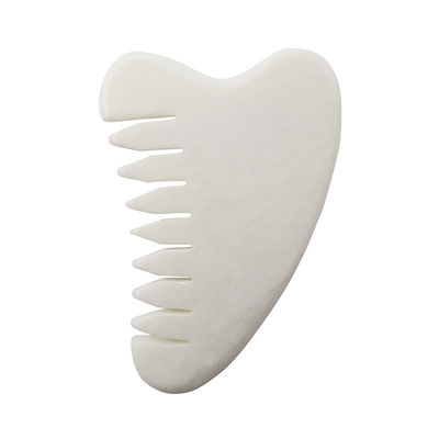 Área de masaje completo del cuerpo Natural Blanco Xiuyan Jade Peinado para el cabello Gua Sha Herramientas Jade Masajista para aliviar la tensión del cuero cabelludo