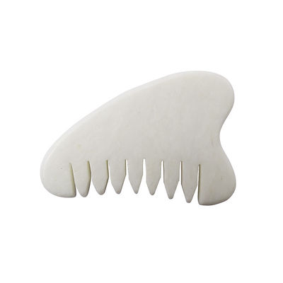 Área de masaje completo del cuerpo Natural Blanco Xiuyan Jade Peinado para el cabello Gua Sha Herramientas Jade Masajista para aliviar la tensión del cuero cabelludo