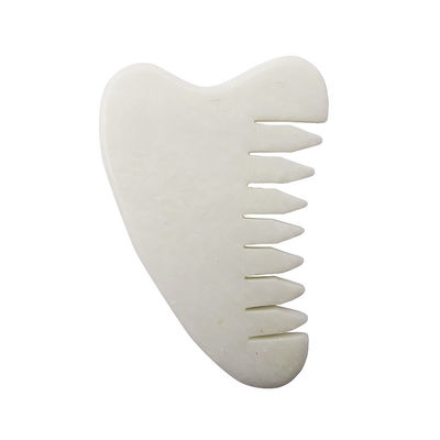 Área de masaje completo del cuerpo Natural Blanco Xiuyan Jade Peinado para el cabello Gua Sha Herramientas Jade Masajista para aliviar la tensión del cuero cabelludo