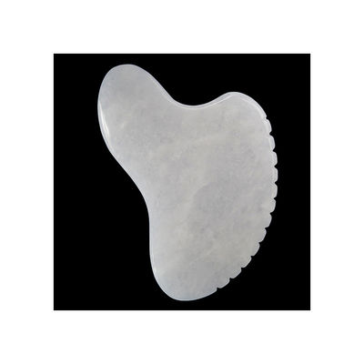 Logotipo personalizado Corazón de cristal en forma de piedra de jade blanca Gua Sha raspado herramienta de masaje para acupuntura terapia masajeador facial