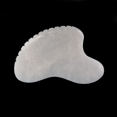 Logotipo personalizado Corazón de cristal en forma de piedra de jade blanca Gua Sha raspado herramienta de masaje para acupuntura terapia masajeador facial