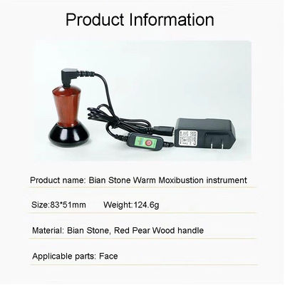 Red Pear Wood Mini Bian Piedra Ojo Cara Gua Sha Masajista Cinturón de Masaje Portátil para Piedra Natural Caliente Máquina Guasha Eléctrica