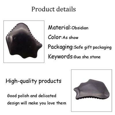 Tabla de Gua Sha Negro Obsidiano Natural para Masaje Facial de la espalda Relajación Terapia Guasha Herramienta Cuidado de la piel Raspado