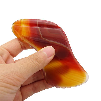 Agate Rojo Gua Sha herramienta de masaje para SPA terapia de acupuntura y masaje facial y del cuerpo cuidado de la salud