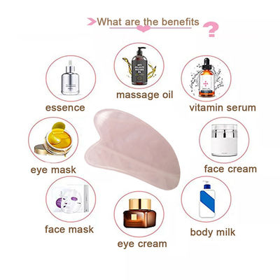 OEM/ODM aceptable Rose Quartz Gua Sha Natural Jade Guasha Herramientas faciales para el cuerpo Cara Cuello y ojos Cuidado de la piel Masaje SPA