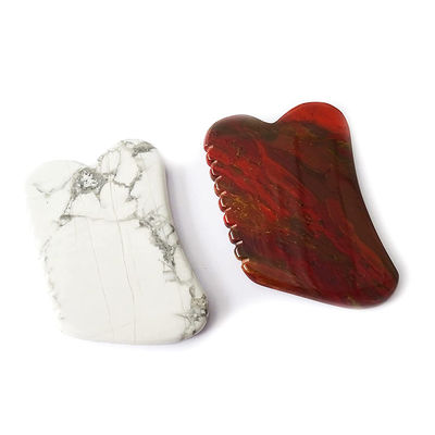 OEM/ODM soportado Masaje facial natural Gua Sha Piedra Mookaite Guasha Turquesa Blanca para reducir las líneas finas faciales