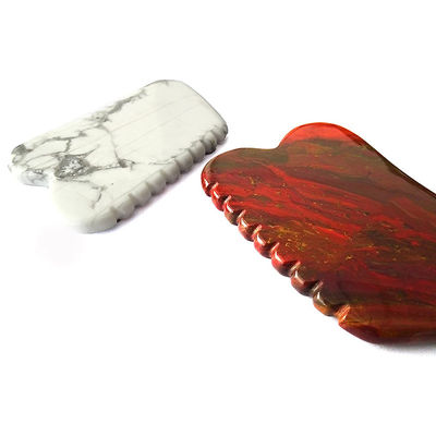 OEM/ODM soportado Masaje facial natural Gua Sha Piedra Mookaite Guasha Turquesa Blanca para reducir las líneas finas faciales
