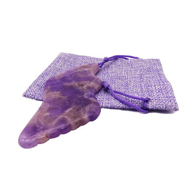 Masaje facial herramienta de raspado de amatista gua sha para masaje natural del cuerpo