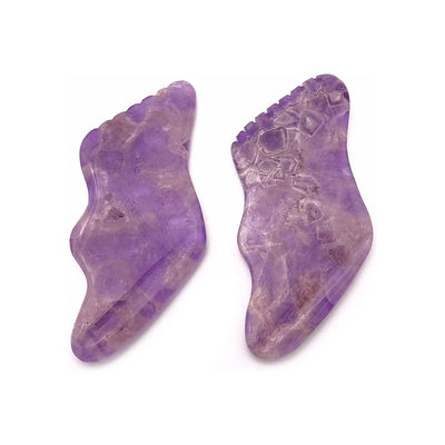 Masaje facial herramienta de raspado de amatista gua sha para masaje natural del cuerpo