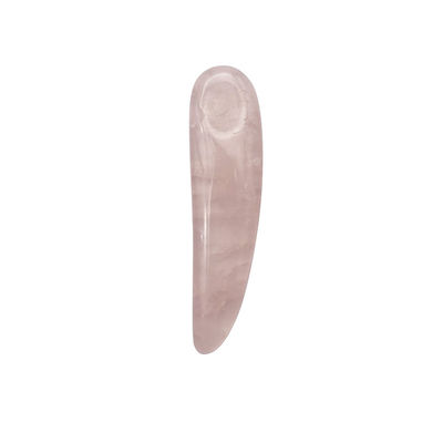 Cuchara de cuarzo rosa para gua sha y cosméticos aplicador de varilla de belleza espátula