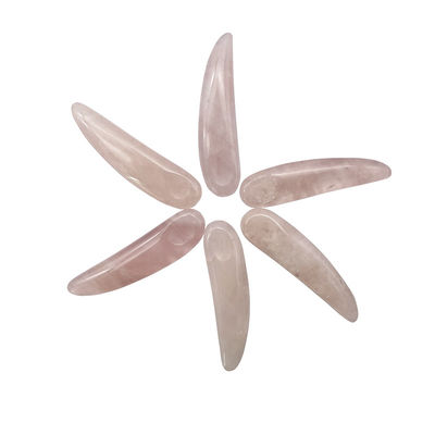 Cuchara de cuarzo rosa para gua sha y cosméticos aplicador de varilla de belleza espátula