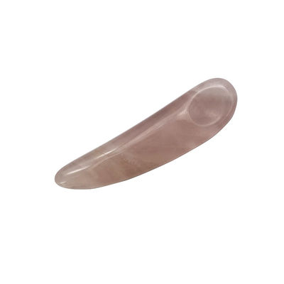 Cuchara de cuarzo rosa para gua sha y cosméticos aplicador de varilla de belleza espátula