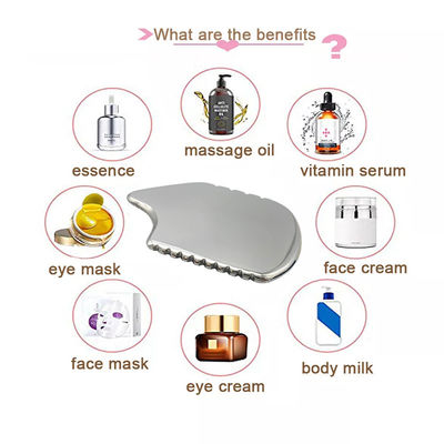 Plata Gua Sha herramienta facial tabla Guasha de acero inoxidable para SPA acupuntura para el cuerpo cara cuello y ojos cuidado de la piel regalo para mujer