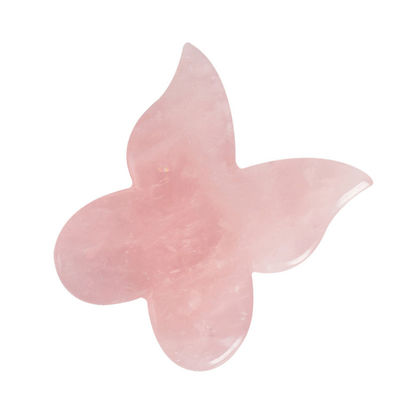 Masajeador facial de forma de mariposa Placa de masaje de Jade Guasha piedra natural Gua Sha raspador para cuello cuerpo acupuntura Spa