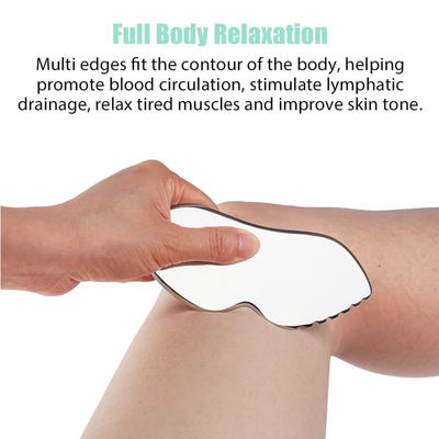 Acero inoxidable Guasha masaje muscular relajante herramienta de metal para masajeador facial sonda de tejidos terapia física placa de raspado