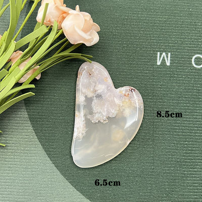 Reparación de manos naturales Jade en forma de corazón Facial Gua Sha Masaje Sakura Agate Raspado facial para fisioterapia