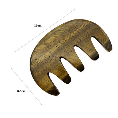 Meridian Care Jade Comb Natural Tiger Eye Stone Gua Sha raspador para el masaje de la cabeza y la piel