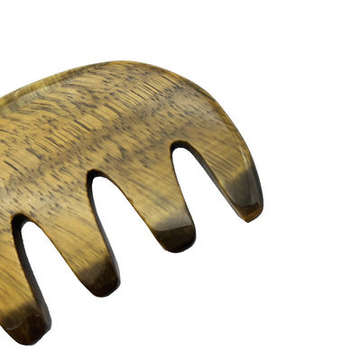 Meridian Care Jade Comb Natural Tiger Eye Stone Gua Sha raspador para el masaje de la cabeza y la piel