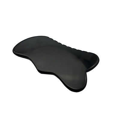 Masajeador Facial Obsidiano Guasha Hermoso Masaje Raspado Obsidiano Negro Masajeador Facial Acupuntura Gua Sha Eye Face Board Herramienta SPA