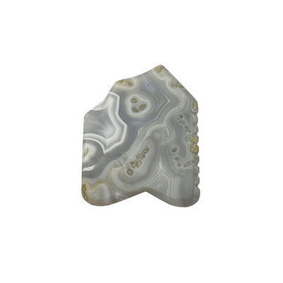 Agate gris Facial Guasha Elevación de la piel Firming mano natural Curación de Jade Gua Sha Herramienta de masaje para el fortalecimiento de la cara y la piel