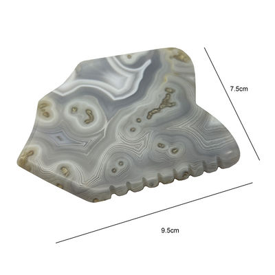 Agate gris Facial Guasha Elevación de la piel Firming mano natural Curación de Jade Gua Sha Herramienta de masaje para el fortalecimiento de la cara y la piel