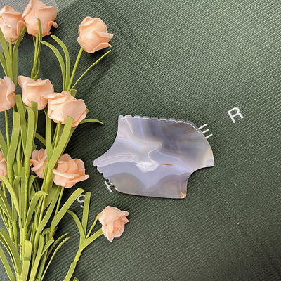 Agate gris Guasha raspado de piedra masajeador corporal portátil para el gua sha de jade natural y levantamiento de la piel