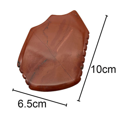 Red Jasper Facial Guasha Elevación de la piel Firmamiento natural de las manos Curación de Jade Gua Sha Herramienta de masaje facial portátil y de mano