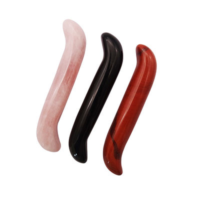 Obsidiano natural varita de masaje en forma de S cristal curativo Yoni varita de masaje palo para el rejuvenecimiento de la cara y el cuerpo