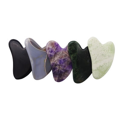Masajista Forma de corazón Gua Sha Tabla Jade Stone para masaje facial SPA Tratamiento de acupuntura