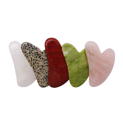 Masajista Forma de corazón Gua Sha Tabla Jade Stone para masaje facial SPA Tratamiento de acupuntura
