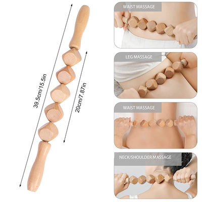 Terapia corporal Rollo muscular de madera Conjunto de 5 piezas Masajista de madera para Maderoterapia Anticelulitis Drenaje linfático Alivio del dolor