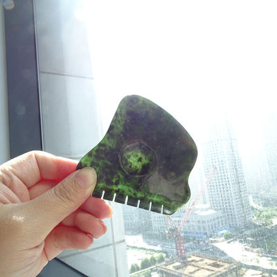Piedra de Jade Natural Nanyang Negro-verde Guasha masaje de raspado Gua Sha para activar el Qi y el dragado de garantías